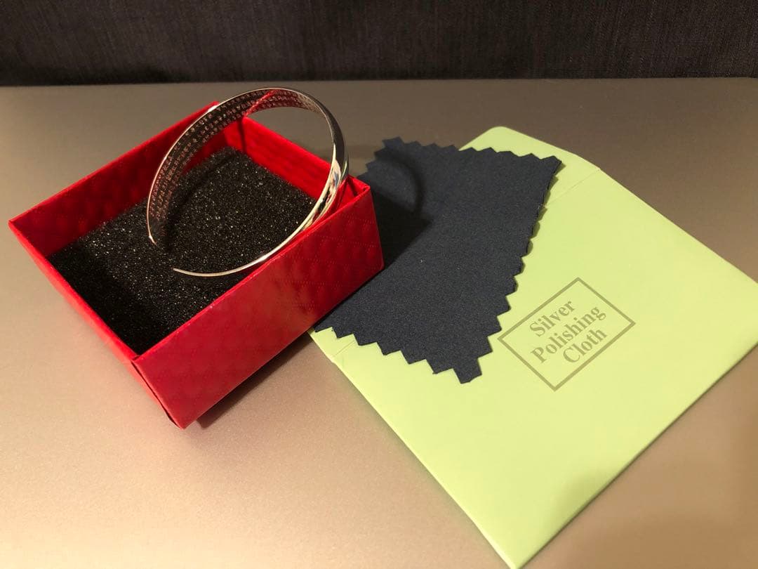 高純度'純銀(999刻印) ブレスレット＃「智慧」彫りの輪