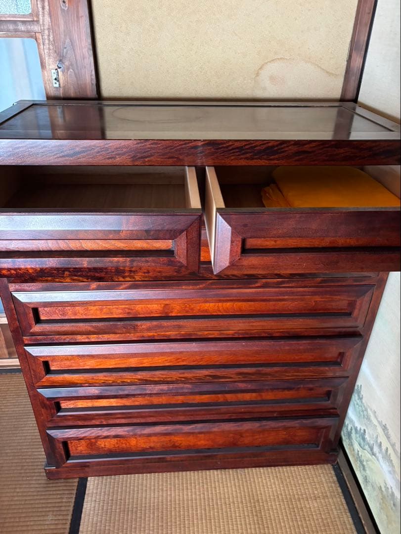九州民芸家具 ビンテージダークウッド 6段チェスト