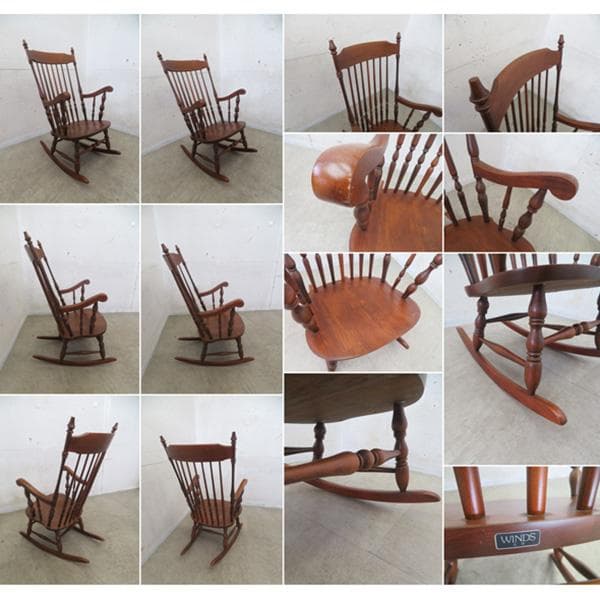 美品□WINDS太平□ロッキングチェア□揺り椅子□ナラ材□ウィンザー