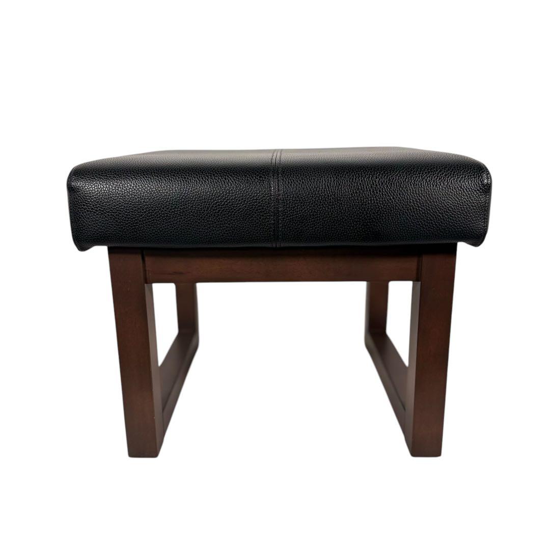 HR630 スツール　シギヤマ家具　オットマン　木製ブラック　合皮