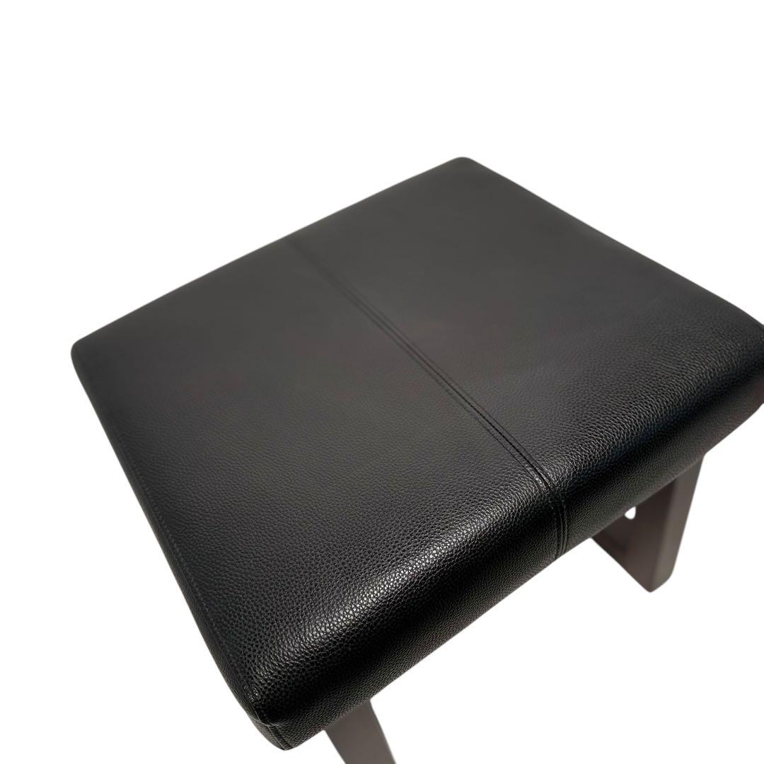 HR630 スツール　シギヤマ家具　オットマン　木製ブラック　合皮