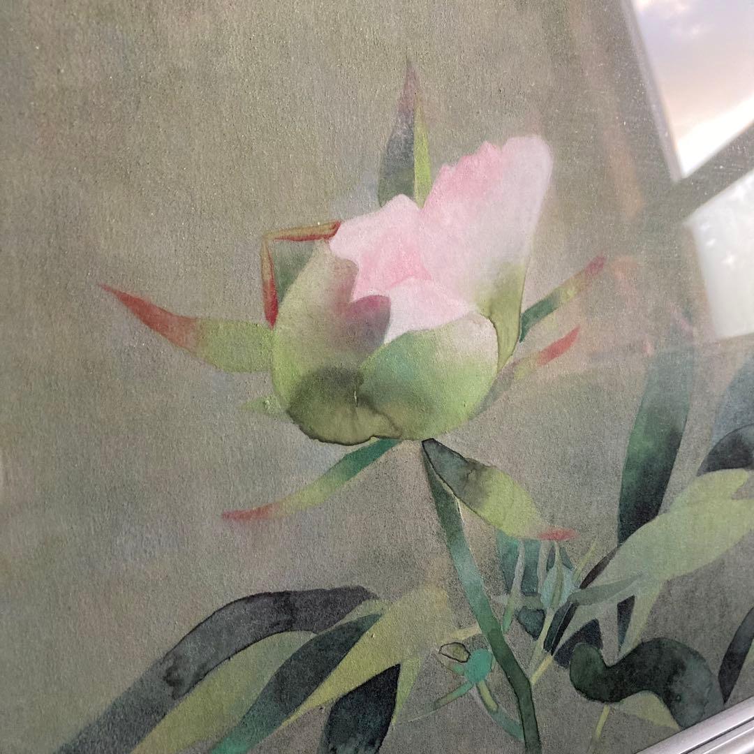 松本 勝 芍薬 日本画 5号 絵画