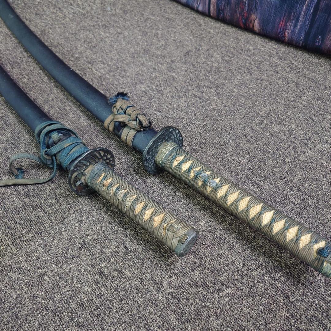 日本刀 鞘付き模造刀 大小2本セット 刀掛け鹿の角セット 観賞用