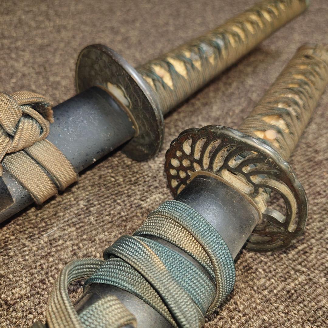 日本刀 鞘付き模造刀 大小2本セット 刀掛け鹿の角セット 観賞用