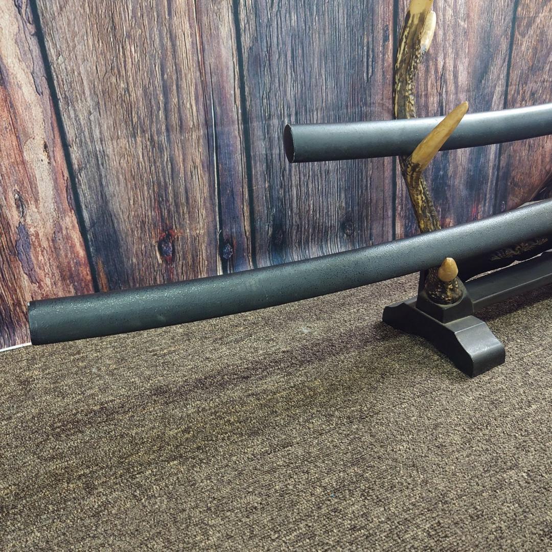 日本刀 鞘付き模造刀 大小2本セット 刀掛け鹿の角セット 観賞用