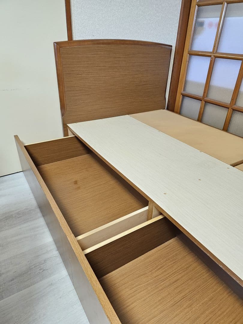 (関東エリア方に向け）シングルベッドフレーム 木製 ブラウン