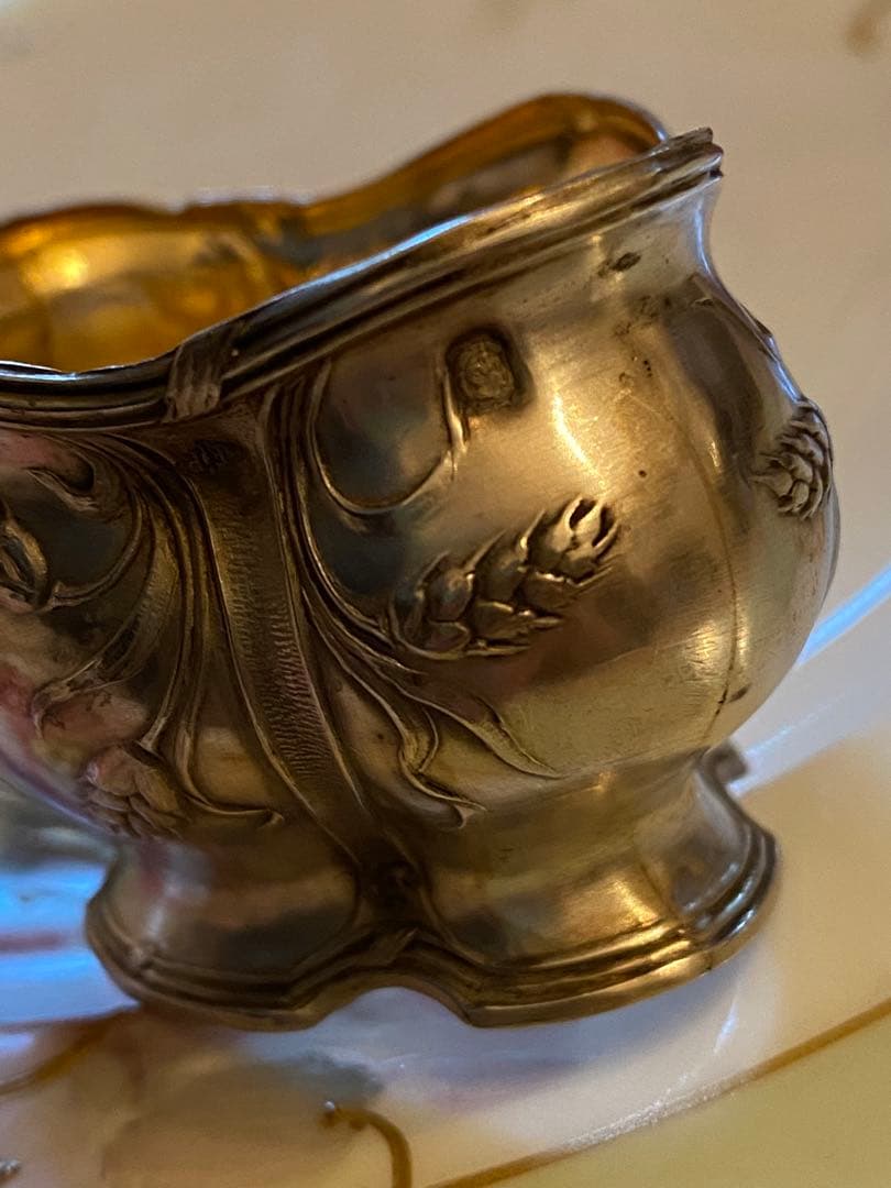 フランス／ピュイフォルカ】純銀 クリスタル／ソルトセラー1個セット