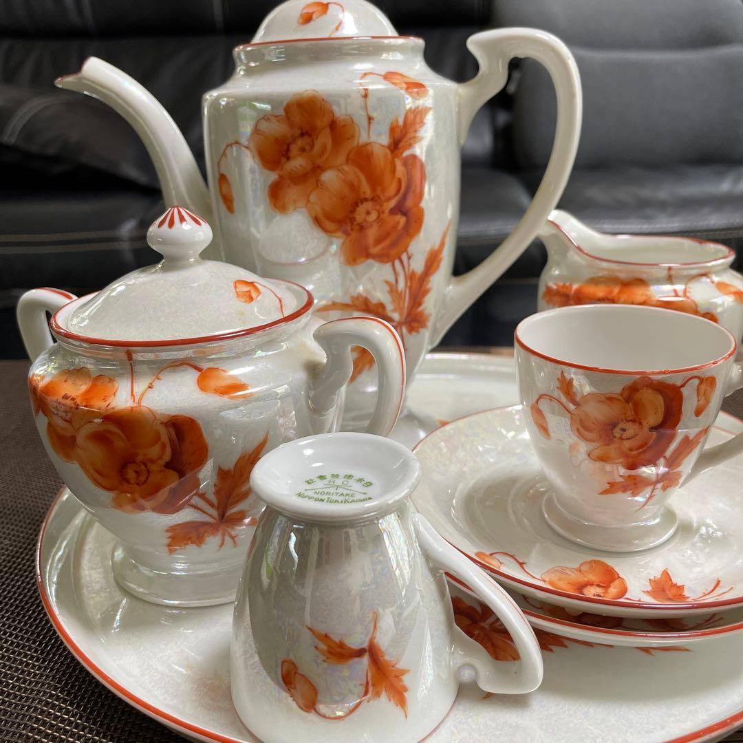 オールドノリタケ　ラスター彩美品デミタスカップティーセット