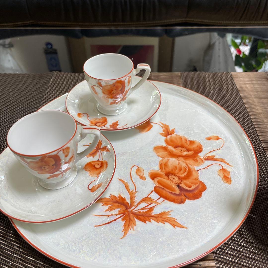 オールドノリタケ　ラスター彩美品デミタスカップティーセット