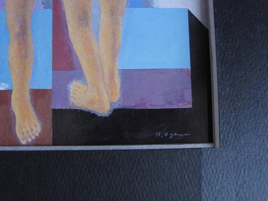 小川博史、【白い雲の日】、希少な額装用画集より、新品額装付