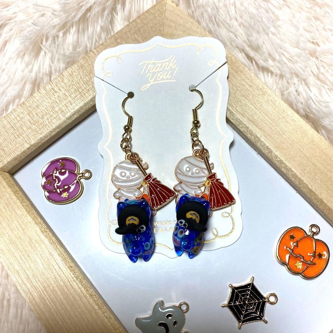 ★Halloween猫ちゃんピアス★A