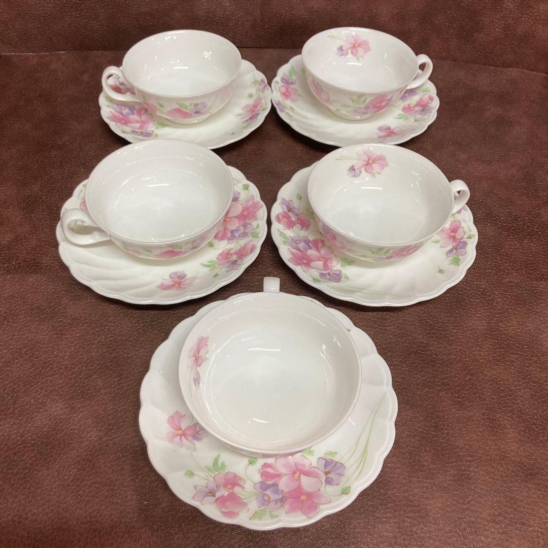 ノリタケ ボーンチャイナ スタジオコレクション 花柄 5個 - メルカリ