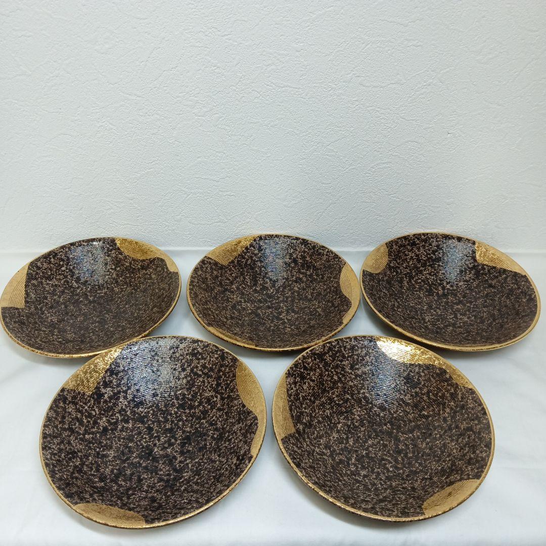 有田焼 陶悦窯 黒吹金地紋 平鉢揃 平鉢 5枚セット - メルカリ