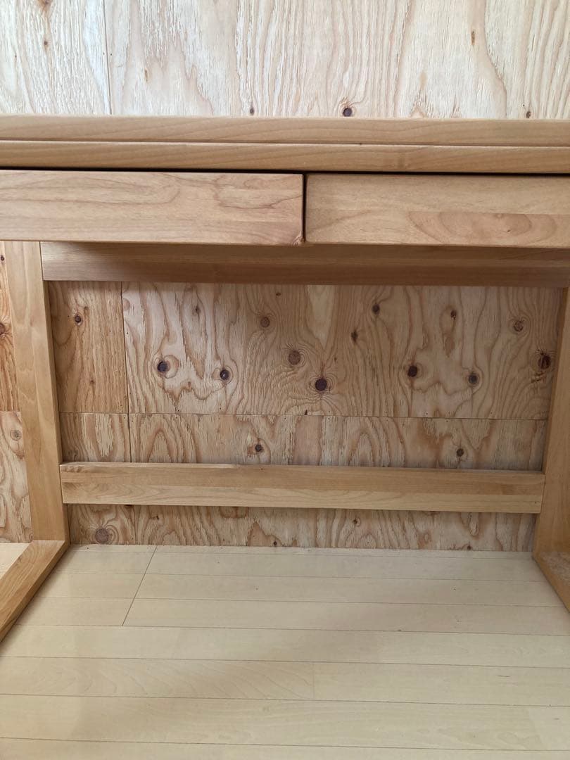 引き取り限定　木製シンプルデスク 引き出し付き