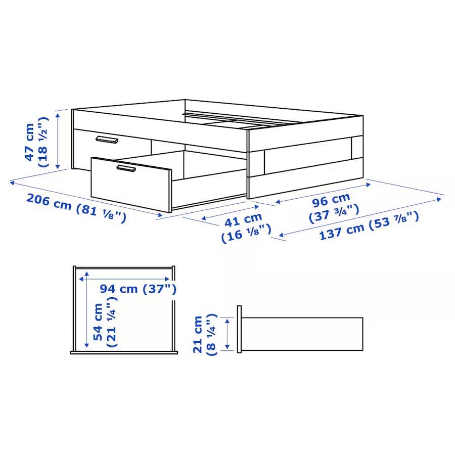 IKEA BRIMNESマットレス＋収納付きベッド