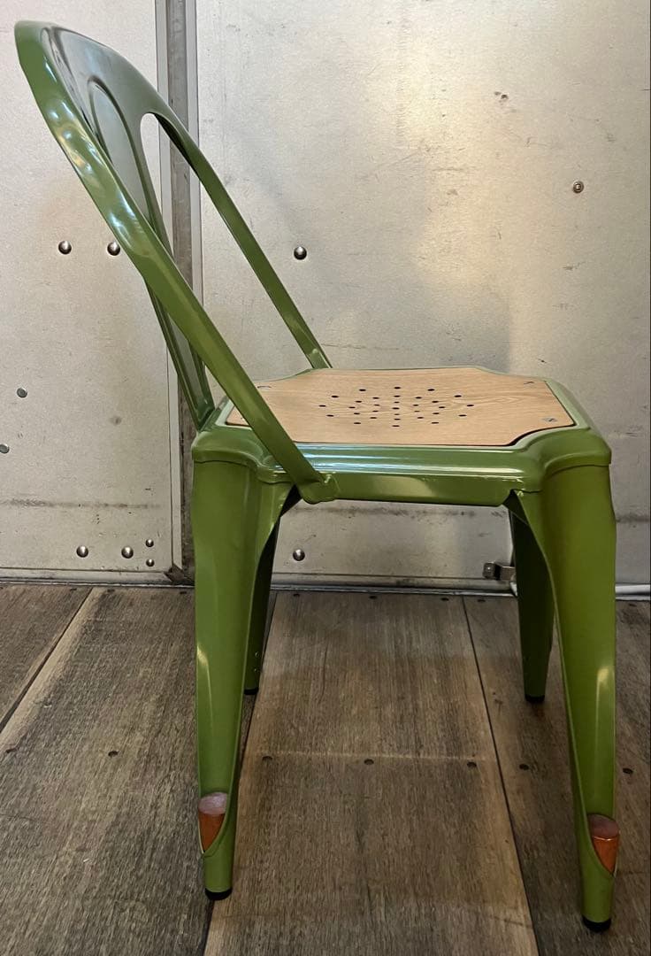 美品　マルチプルズⅡ チェア　関家具　スチール　合板　グリーン系