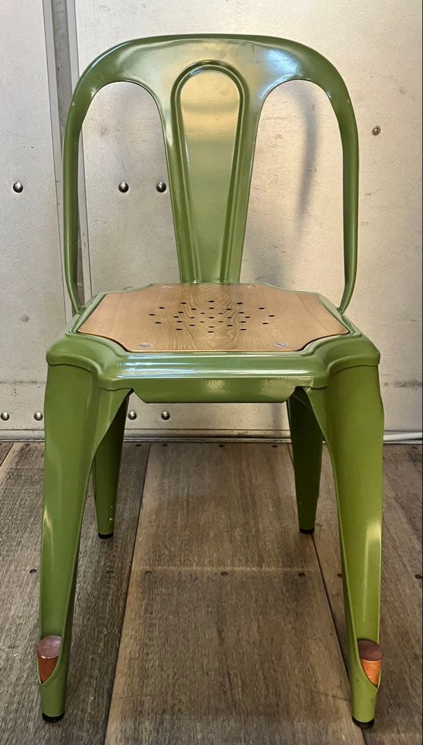 美品　マルチプルズⅡ チェア　関家具　スチール　合板　グリーン系