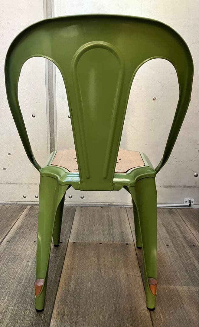 美品　マルチプルズⅡ チェア　関家具　スチール　合板　グリーン系