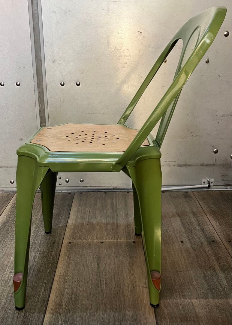 美品　マルチプルズⅡ チェア　関家具　スチール　合板　グリーン系