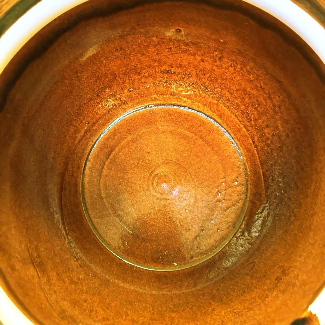 土鍋伊賀焼シチュー鍋アメ釉と菊唐草