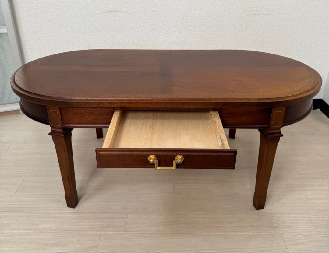 マルニ木工 maruniセンターテーブル 楕円形 引き出し付き