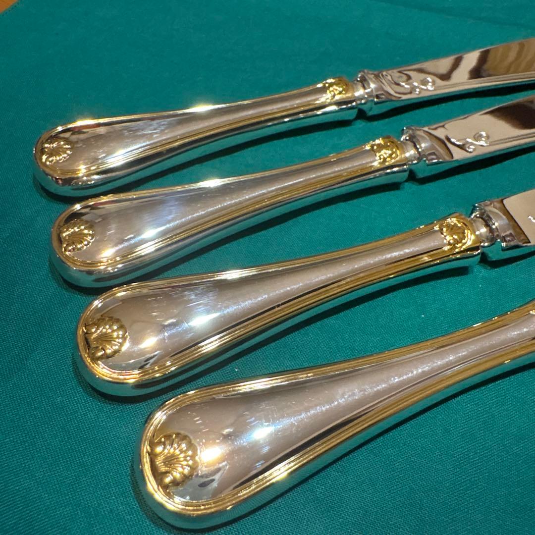 レア★新品 ラッキーウッドフィッシュナイフ・フォーク各4本計8Ｐ高級　日本製