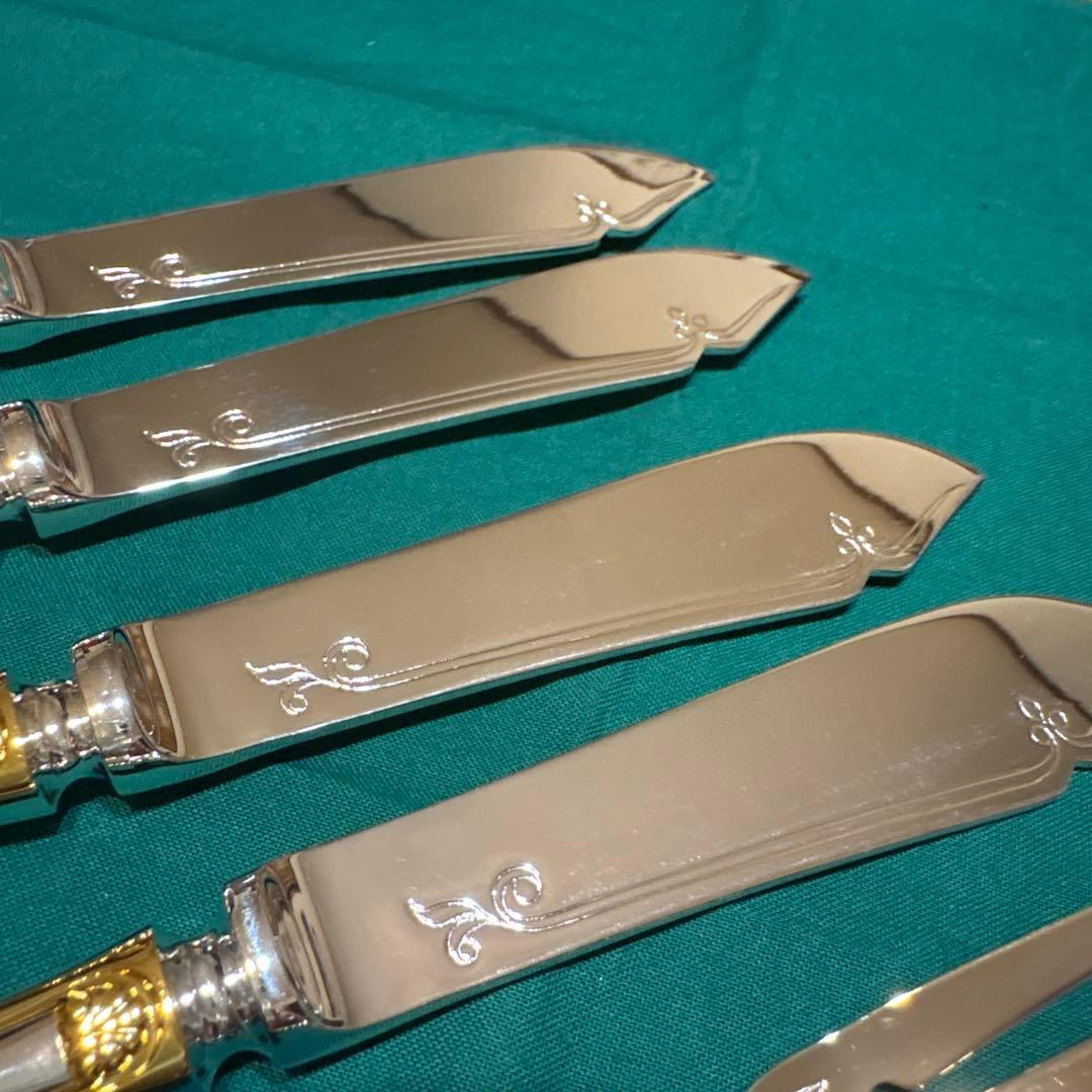 レア★新品 ラッキーウッドフィッシュナイフ・フォーク各4本計8Ｐ高級　日本製