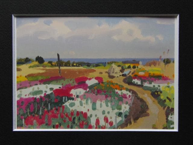 吉崎道治、南房の春、希少な額装用画集より、新品高級額装付、状態良好