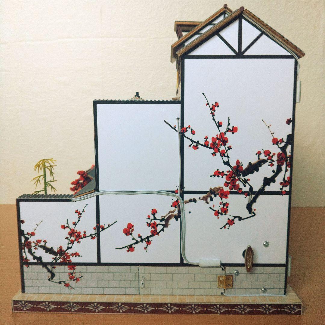 ドールハウス完成品【和風旅館】LEDライト、オルゴール、ケース、ミニフィギュア付