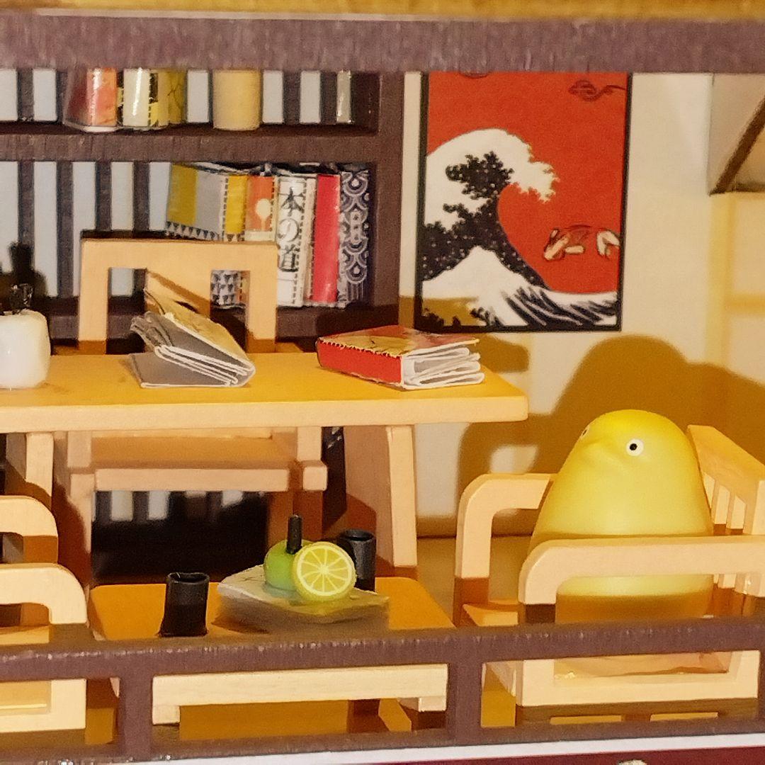 ドールハウス完成品【和風旅館】LEDライト、オルゴール、ケース、ミニフィギュア付