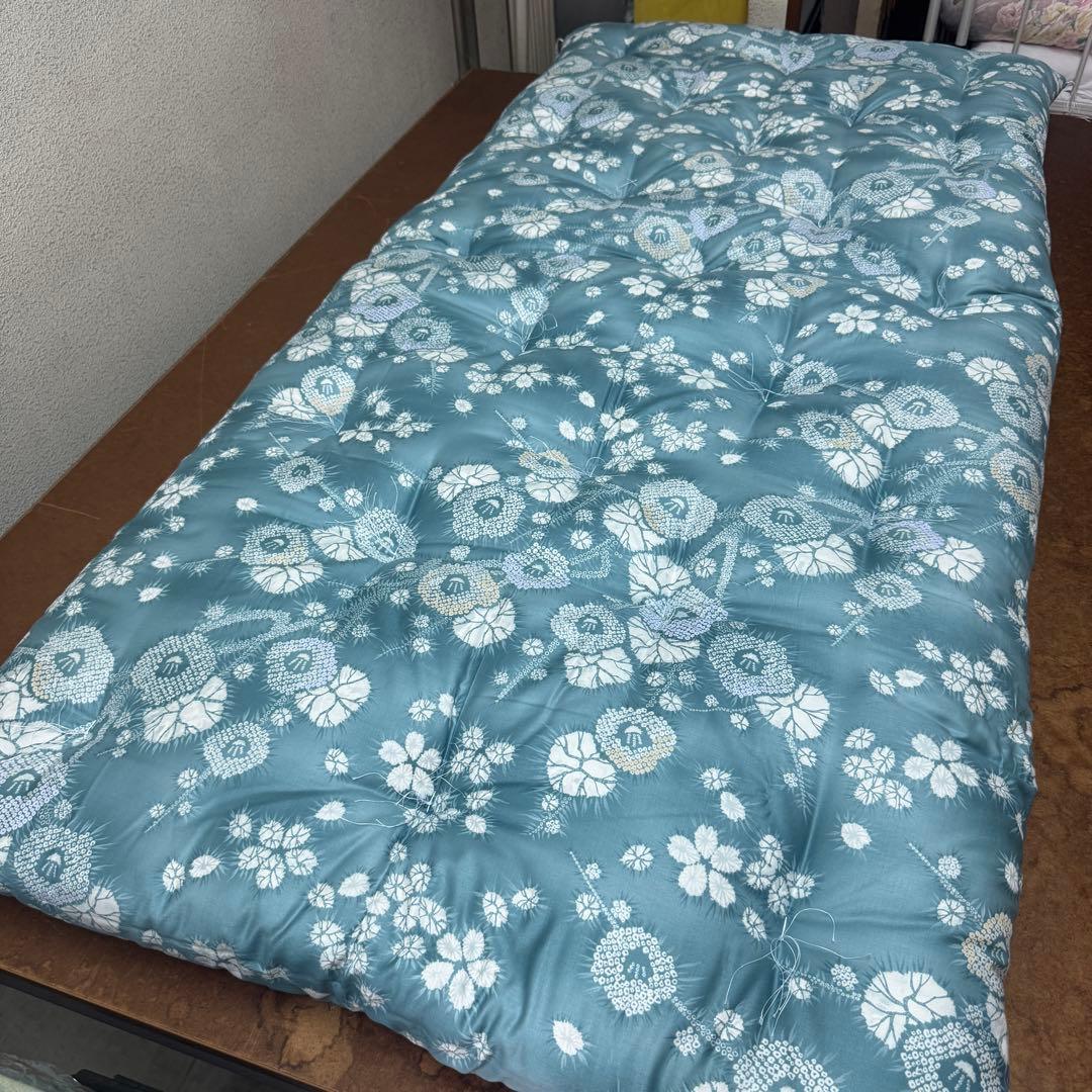敷き布団 和布団 手作り 日本製 絞り柄 シングル 100×210 インド綿