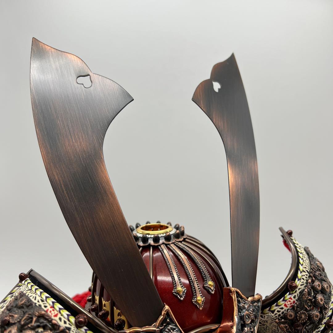 端午の節句　五月人形飾り　兜10号正絹　京極　銅鎧金