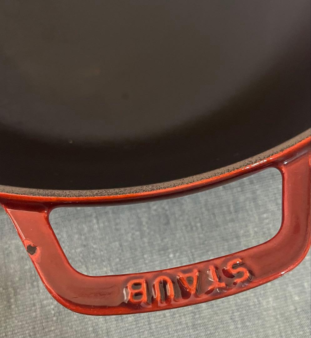 週末Sale❗️STAUB 鍋 レッド 透明ガラス蓋付き　30cm