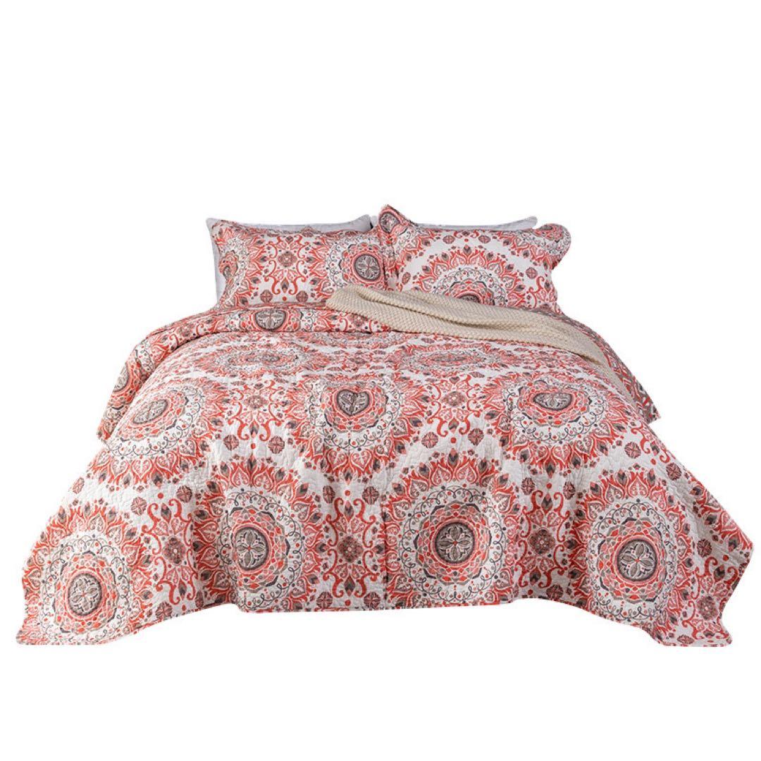 キルトベッドカバー3点セット綿マルチカバー キルティング 005