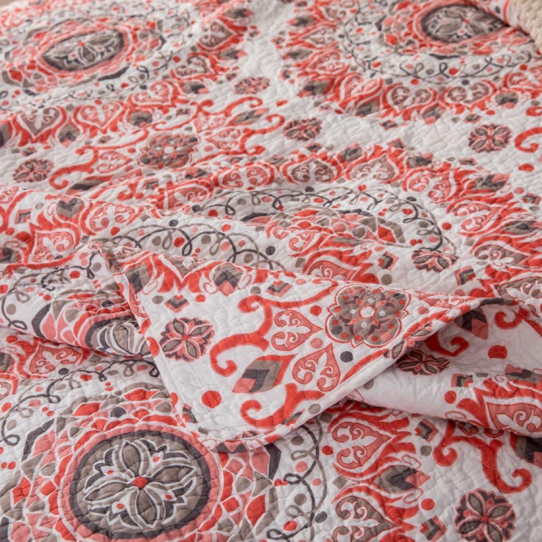 キルトベッドカバー3点セット綿マルチカバー キルティング 005