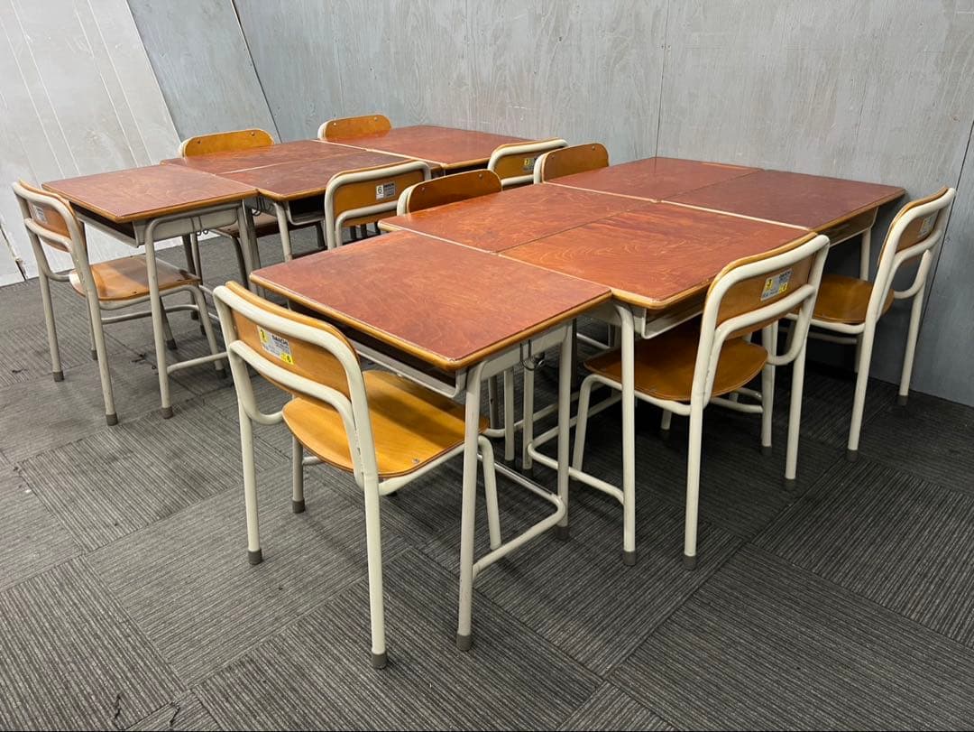 337◆格安配送地域あり◆ダイイチ◆学童机・椅子10組(旧JIS6号)学校学習塾