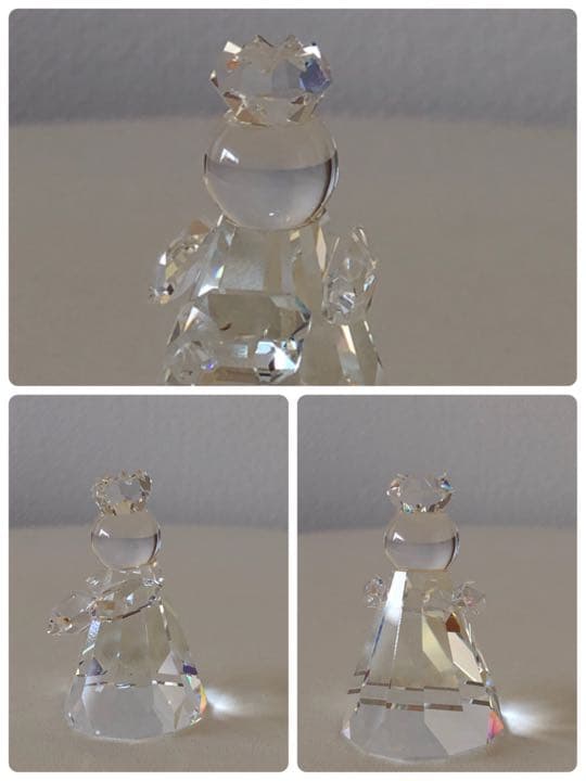 スワロフスキー賢者（誕生）3体＆クリスタルスワン＆木製台2台＆ガラスケース