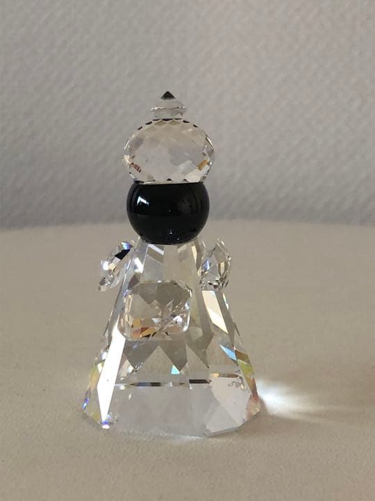 スワロフスキー賢者（誕生）3体＆クリスタルスワン＆木製台2台＆ガラスケース