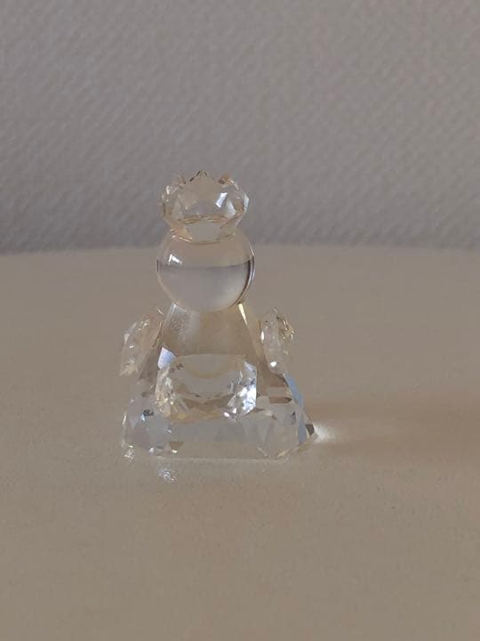 スワロフスキー賢者（誕生）3体＆クリスタルスワン＆木製台2台＆ガラスケース