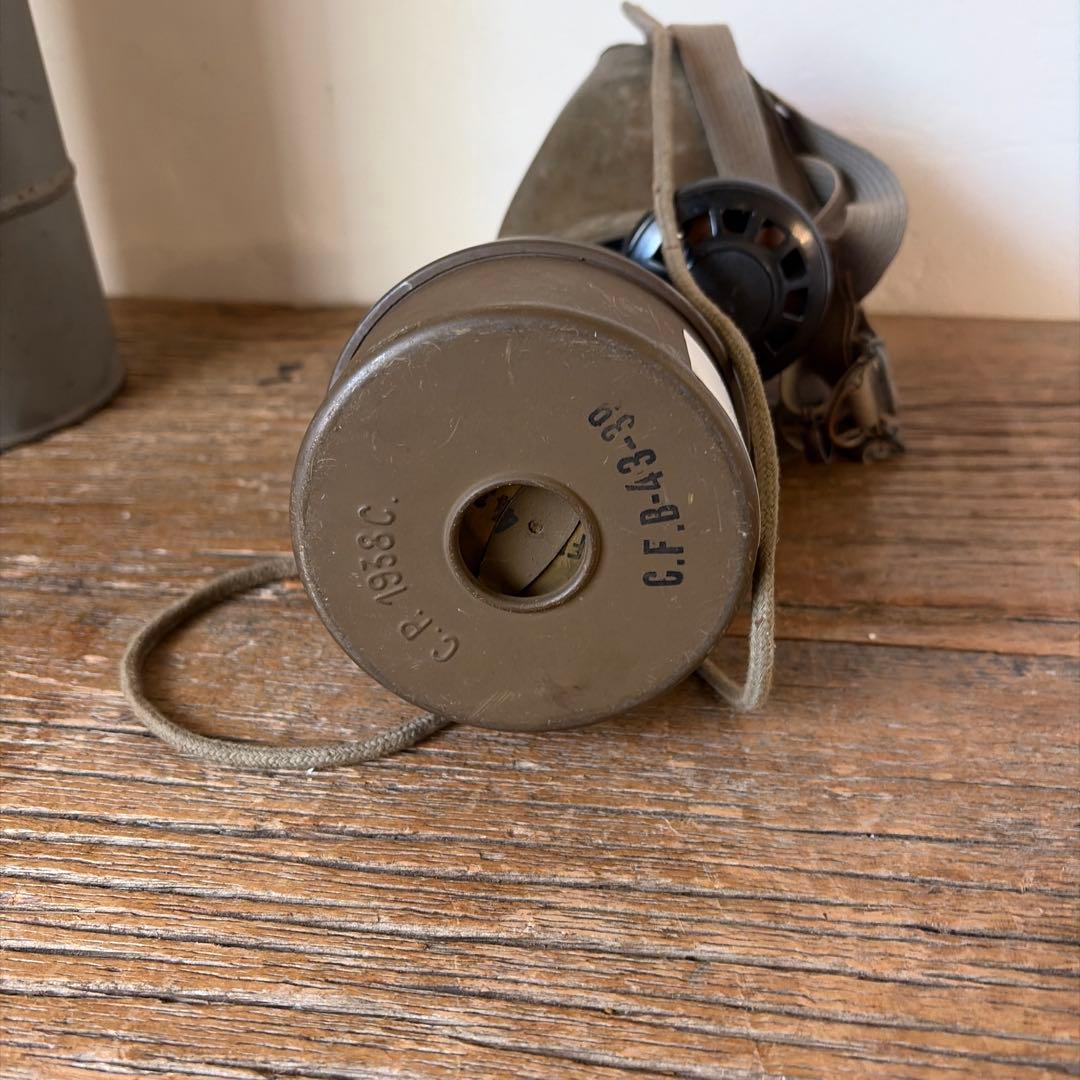 1938年　製造　ガスマスク　フランス軍　ミリタリー　第二次世界大戦