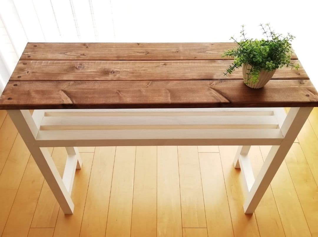 ウッドシェルフ/テーブル/棚/ホワイト【送料込み】