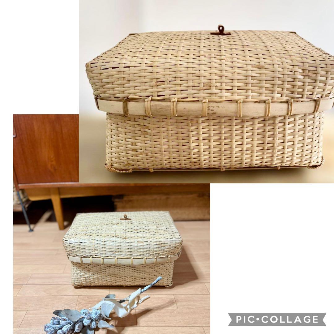 ワランワヤン　カゴ・蓋つきバスケット・竹かご・蓋つきカゴ