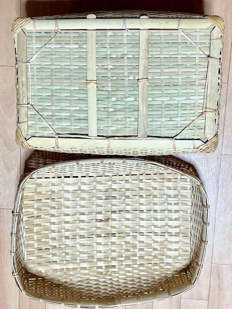 ワランワヤン　カゴ・蓋つきバスケット・竹かご・蓋つきカゴ