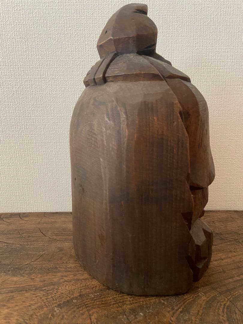 明治期 東北 木彫恵比寿像 一木造