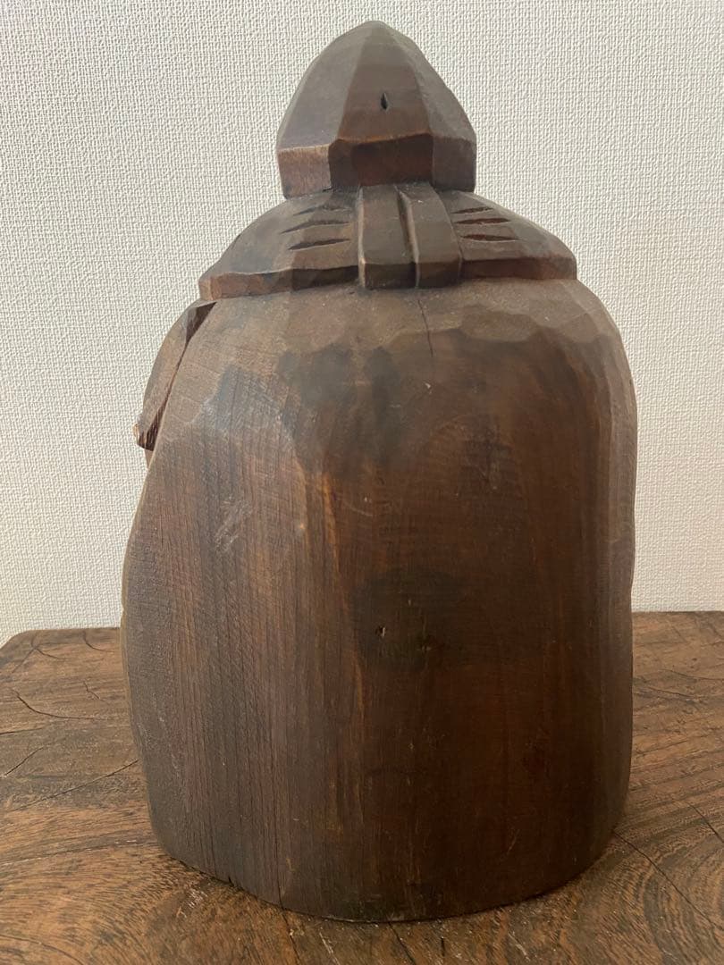 明治期 東北 木彫恵比寿像 一木造