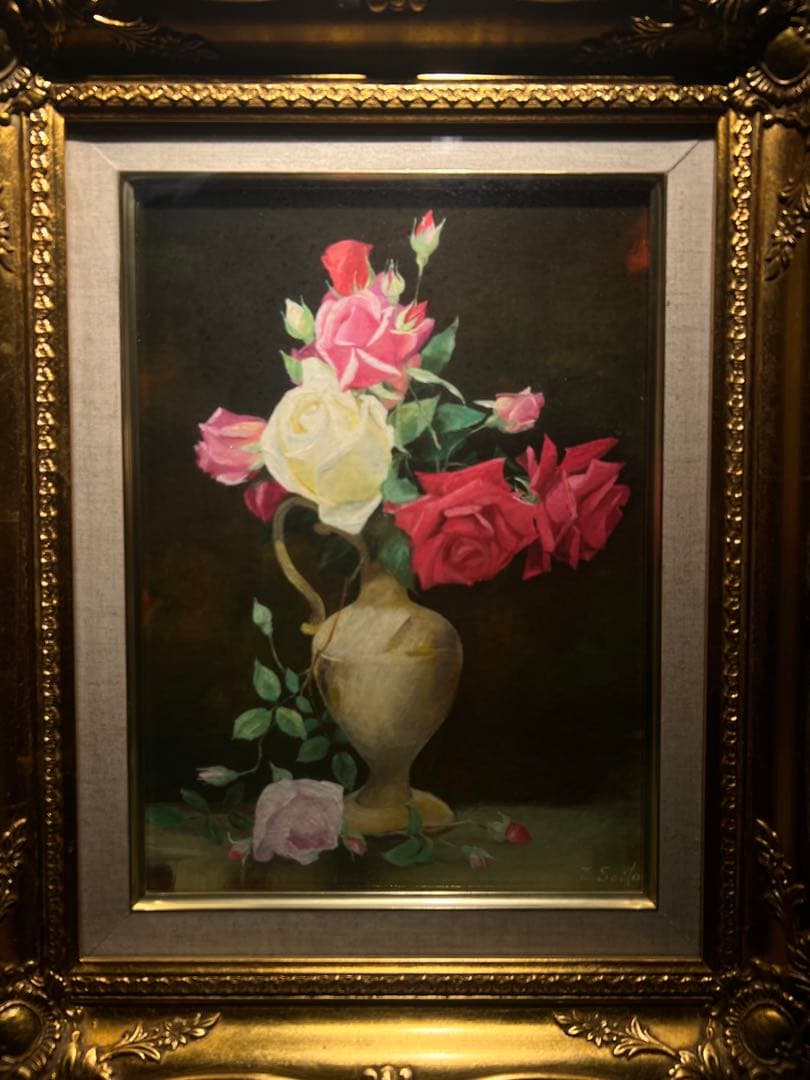 斎藤隆夫　【薔薇】　油彩画