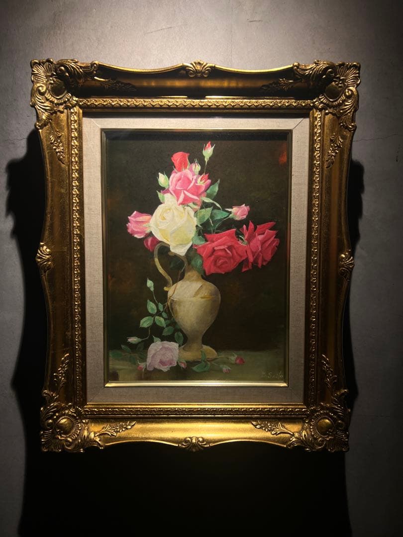 斎藤隆夫　【薔薇】　油彩画