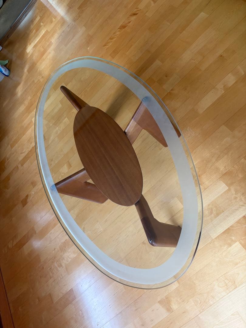 マルニ木工　ガラステーブル　美品　シンプルでおしゃれ