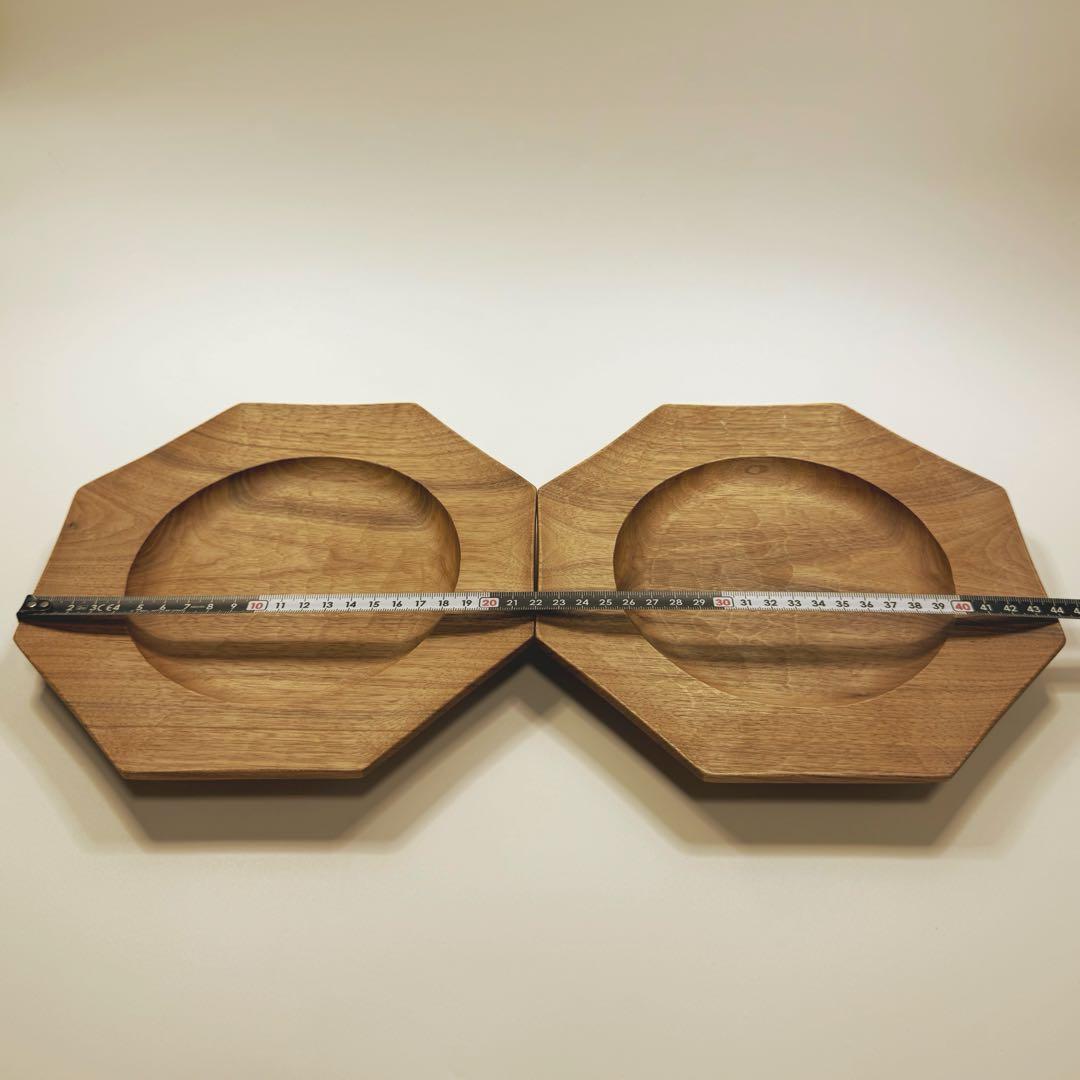 【ユタカ】木製オクトゴナルプレート22cm 2枚セット