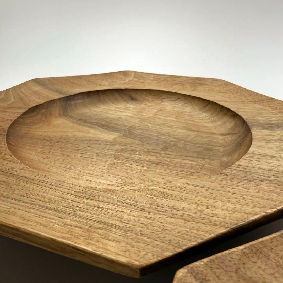 【ユタカ】木製オクトゴナルプレート22cm 2枚セット